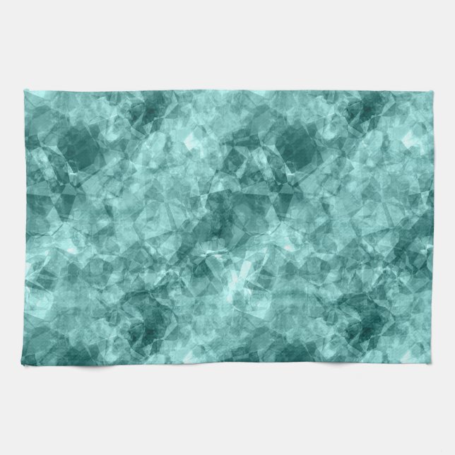 Linge De Cuisine Texture turquoise découpée (Horizontal)