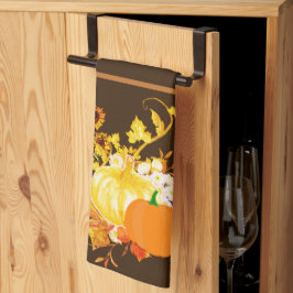 Linge De Cuisine Thanksgiving Citrouille avec Autumn Leaves Holiday