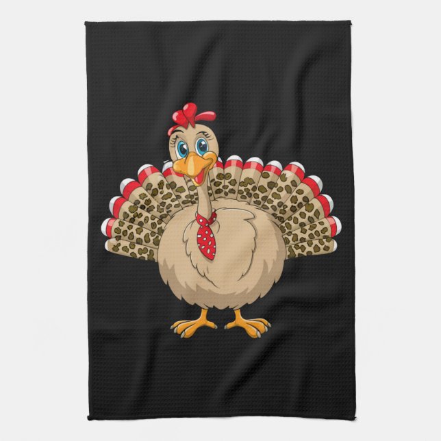 Linge De Cuisine Thanksgiving Leopard Turquie Thanksgiving automne (Vertical)