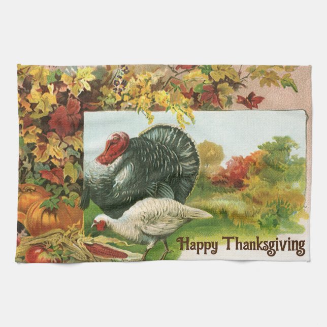Linge De Cuisine Thanksgiving vintage, Déchets sauvages Couleurs d' (Horizontal)