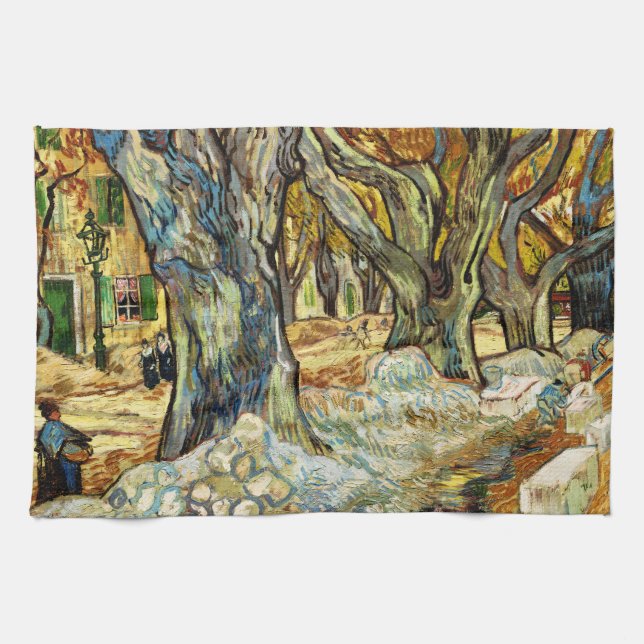 Linge De Cuisine The Large Plane Trees By Vincent Van Gogh (Horizontal)