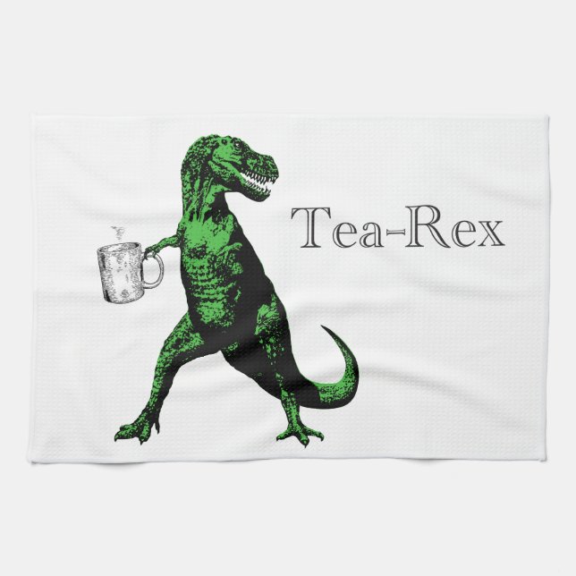 Linge De Cuisine Thé potable de Rex de Tyrannosaurus d'amusement : (Horizontal)