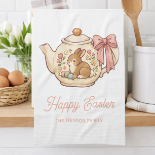 Linge De Cuisine Théière de Pâques mignonne avec fleurs