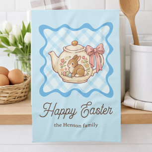 Linge De Cuisine Théière Lapin de Pâques Vichy