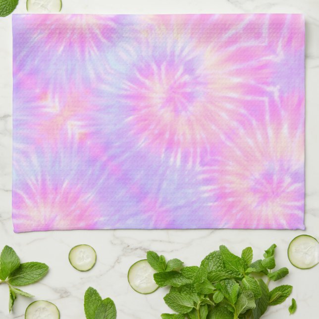 Linge De Cuisine Tiedye Pastel Rainbow Spirale Hippie Tie Dye (Plié)
