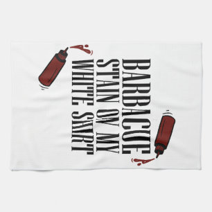 Linge De Cuisine Tige barbecue sur mon blanc