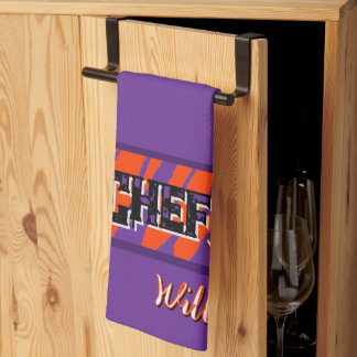 Linge De Cuisine Tiger Stripe Purple Orange Football Design