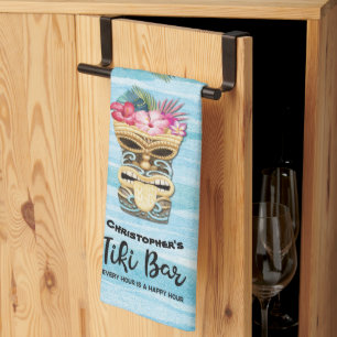 Linge De Cuisine Tiki Bar Party Monogrammé