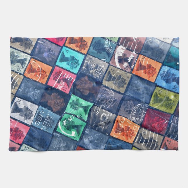 Linge De Cuisine Timbres vintages (Horizontal)