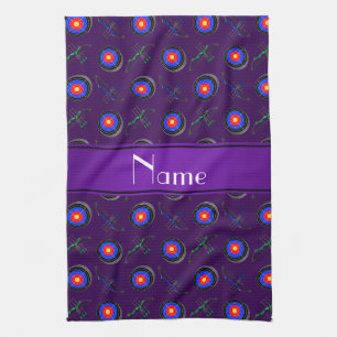 Linge De Cuisine Tir à l'arc pourpre nommé personnalisé