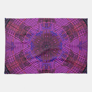 Linge De Cuisine Tisser Mandala rose violet et bleu