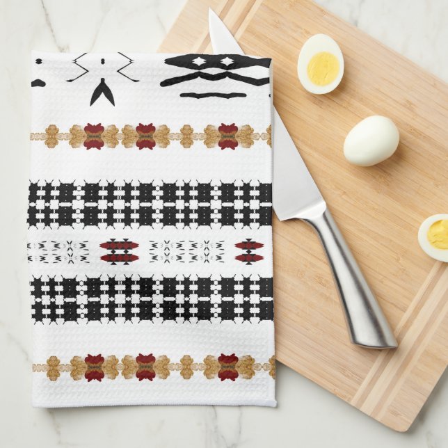 Linge De Cuisine Tissu de boue tribal   (Quart Plié)