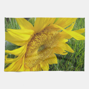 Linge De Cuisine Tissu de table tournesol jaune
