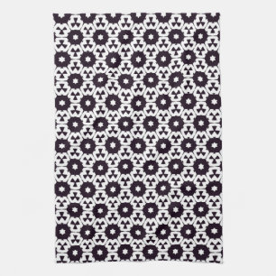Linge De Cuisine Tissu étoile hexagonale noir blanc JustPatterns