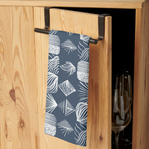 Linge De Cuisine Tissu Tribal des Caraïbes audacieux : bleu marine