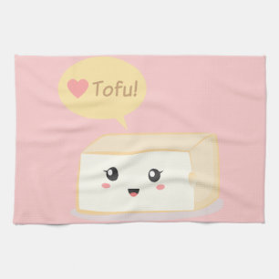 Linge De Cuisine Tofu de Kawaii demandant à des personnes d'aimer