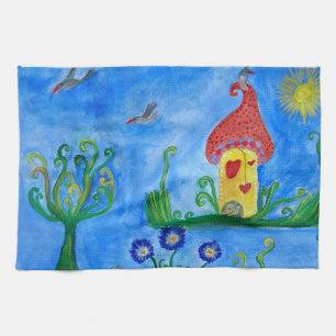 Linge De Cuisine Toile de thé d'illustration pour enfant lunatique