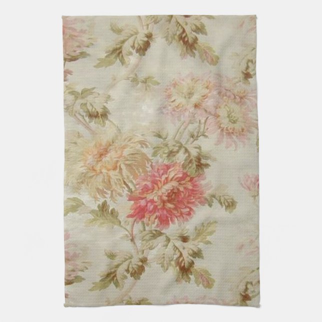 Linge De Cuisine Toile floral français antique (Vertical)