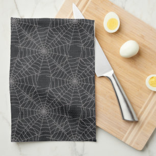 Linge De Cuisine Toiles d'araignée noires Halloween Grunge