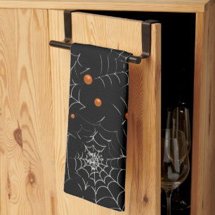 Linge De Cuisine Toiles d'araignées et points modernes Halloween no