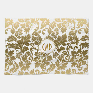 Linge De Cuisine Tons or Floral Damas Monogramme