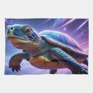 Linge De Cuisine Tortue de mer galactique violette