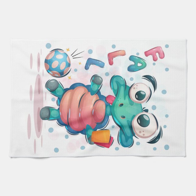 Linge De Cuisine Tortue Lover Chute jolie tortue marine (Horizontal)
