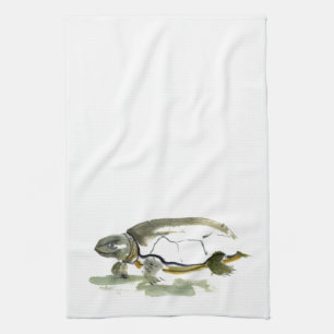 Linge De Cuisine Tortue, Sumi-e traditionnel en couleurs