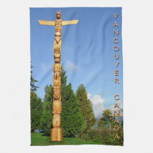 Linge De Cuisine Tour Canada Totem natif Pole Vancouver Tea Towel