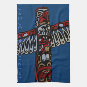 Linge De Cuisine Tour Canada Totem natif Pole Vancouver Tea Towel