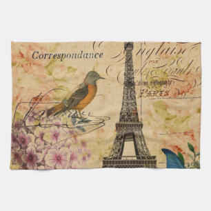Linge De Cuisine Tour Eiffel français de Paris d'oiseau d'hortensi