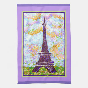 Linge De Cuisine Tour Eiffel Paysage de printemps pointilliste