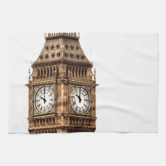 Linge De Cuisine Tour Sepia Big Ben (Horizontal)