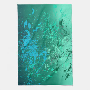 Linge De Cuisine Tourbillon de menthe Art abstrait à éclaboussures