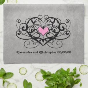 Linge De Cuisine Tourbillons romantiques et mariage de coeur