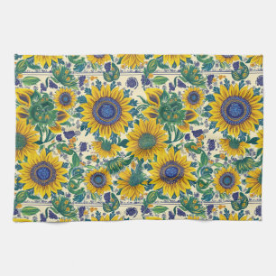 Linge De Cuisine Tournesols. Motif d'art populaire ukrainien de Pet