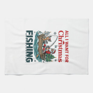Linge De Cuisine Tout ce que Noël veut est un bateau de pêche au Pè