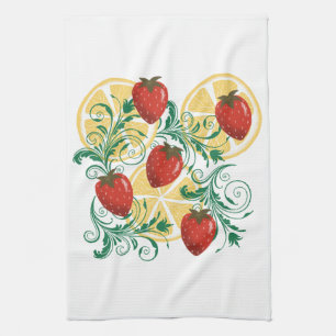 Linge De Cuisine Towel de cuisine été baroque citron fraise