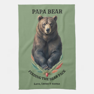 Linge De Cuisine Towel de cuisine rustique personnalisé Papa Ours