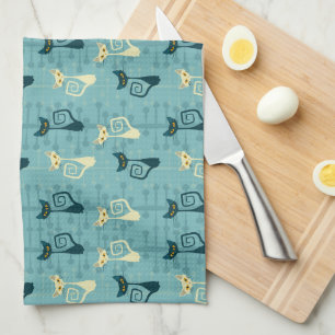 Linge De Cuisine Towels de cuisine Kitty Atomique du Milieu du Sièc