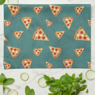 Linge De Cuisine Tranches de pizza cool motif turquoise vintage
