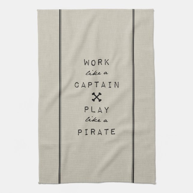 Linge De Cuisine Travail comme un capitaine Play Like A Pirate (Vertical)