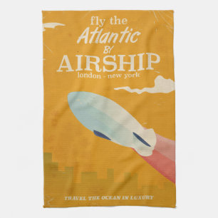 Linge De Cuisine Traverser l'Atlantique en dirigeable Impression vi