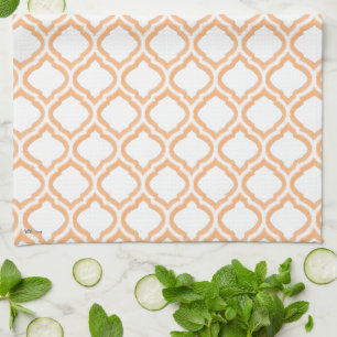 Linge De Cuisine treillis marocain de Duo-ton (orange) (monogramme)