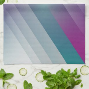 Linge De Cuisine triangles gris magenta turquoise
