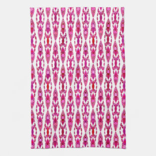 Linge De Cuisine Tribal Batik - Burqundy et Fuchsia Pink