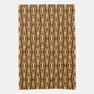 Linge De Cuisine Tribal Batik - Chocolat Brown et beige