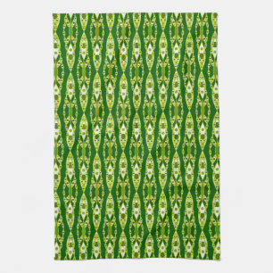 Linge De Cuisine Tribal Batik - Dark Green et Avocado