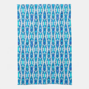Linge De Cuisine Tribal Batik - Sapphire Blue et Silver Grey