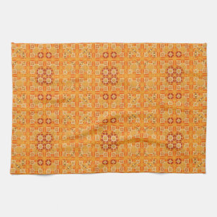 Linge De Cuisine Tribal Batik - tons ambre et marron